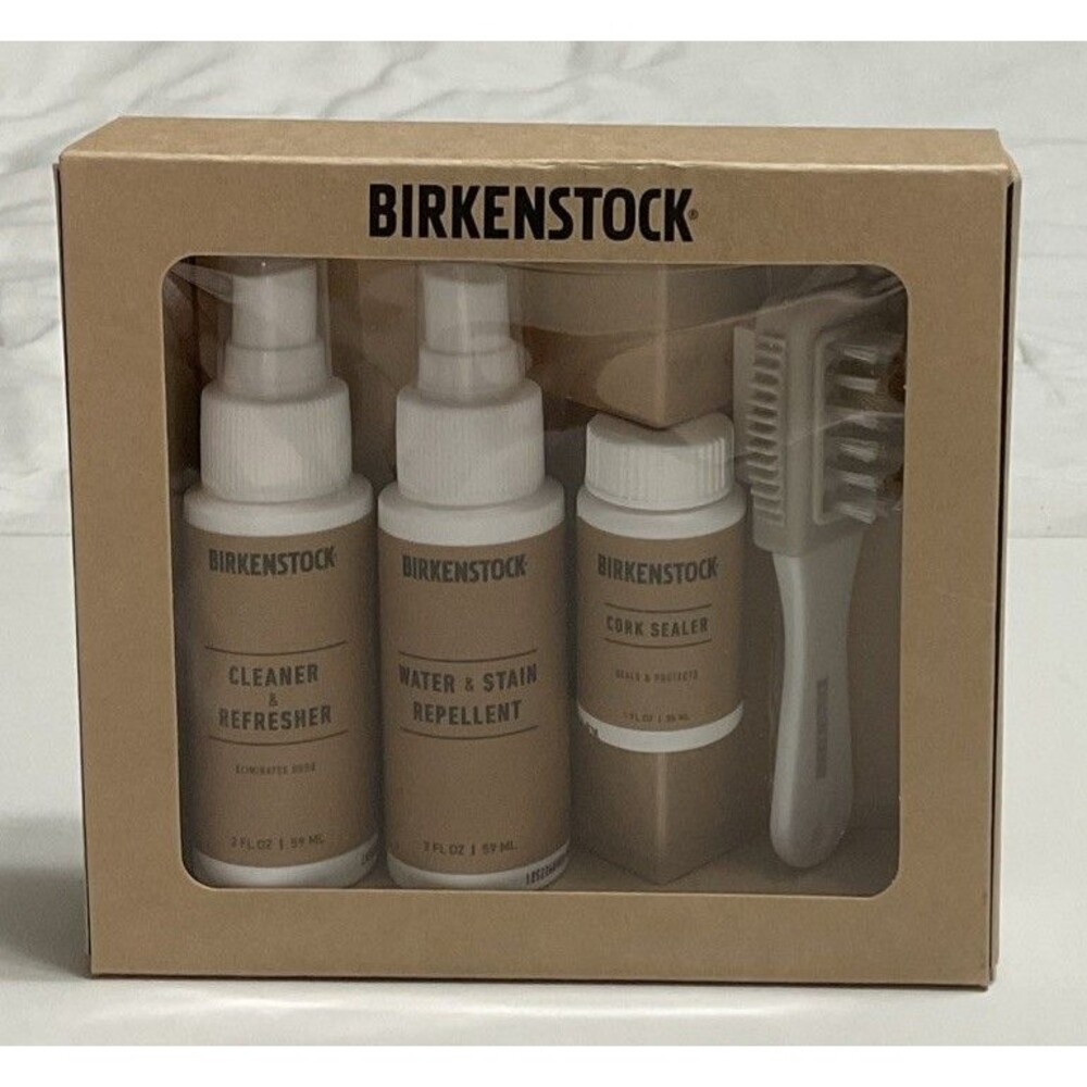 Birkenstock Deluxe Shoe Care Kit Cleaner Refresher Repellant Sealer Brush New